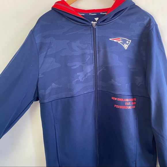 Patriots NWT Full Zip Hooded Sweatshirt Jacket Size Large - Picture 3 of 5